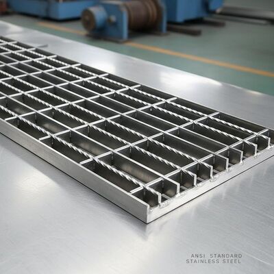 ANSI Standard Stainless Steel Heavy-Duty Stair Tread Grating for Industrial Safety